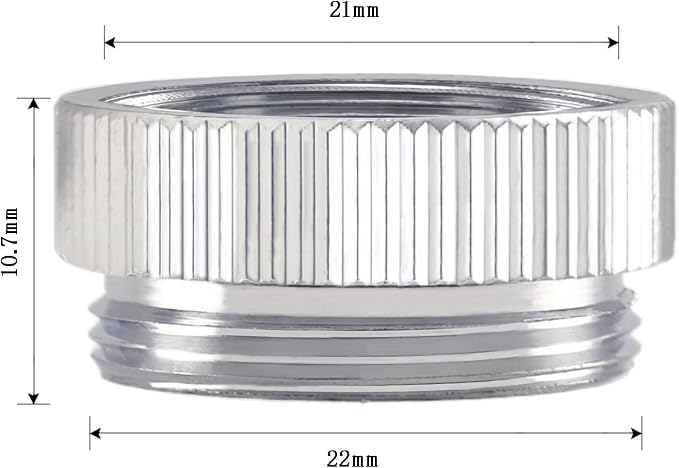 Faucet Aerator Adapter, 21mm Female to 55/64" Male | Chrome Brass Faucet - Image 2