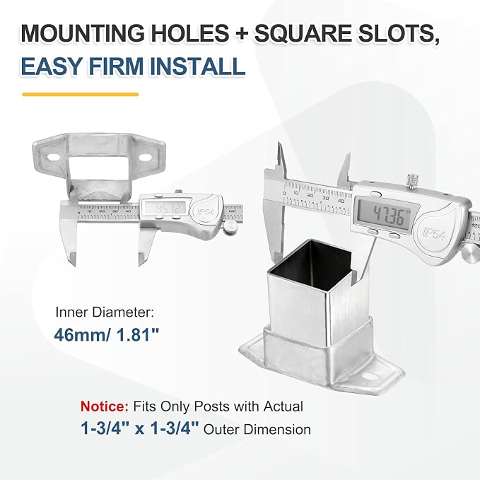 uxcell 10 Pack Square Post Flange Base, Fits 1.8x1.8 Square Tube Galvanized - Image 3