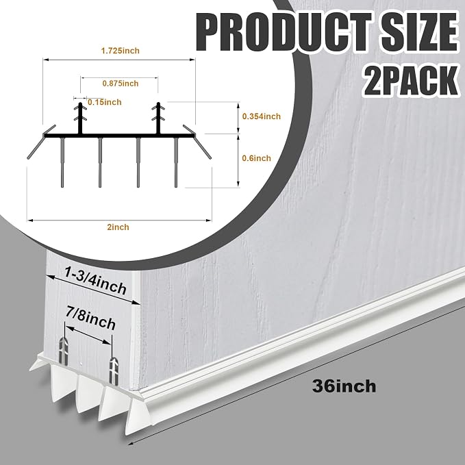 Pushglossy 2 Pcs Door Bottom Seal - Image 2