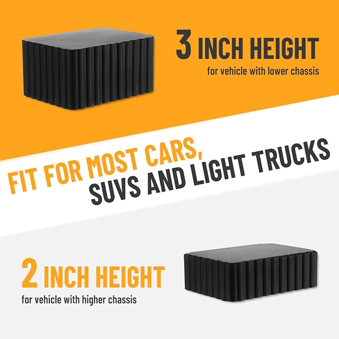 8 Pack Solid Rubber Auto Lift Pads, 6-1/3" x 4-3/4" x 3" | Anti-Skid Lift Block - Image 6