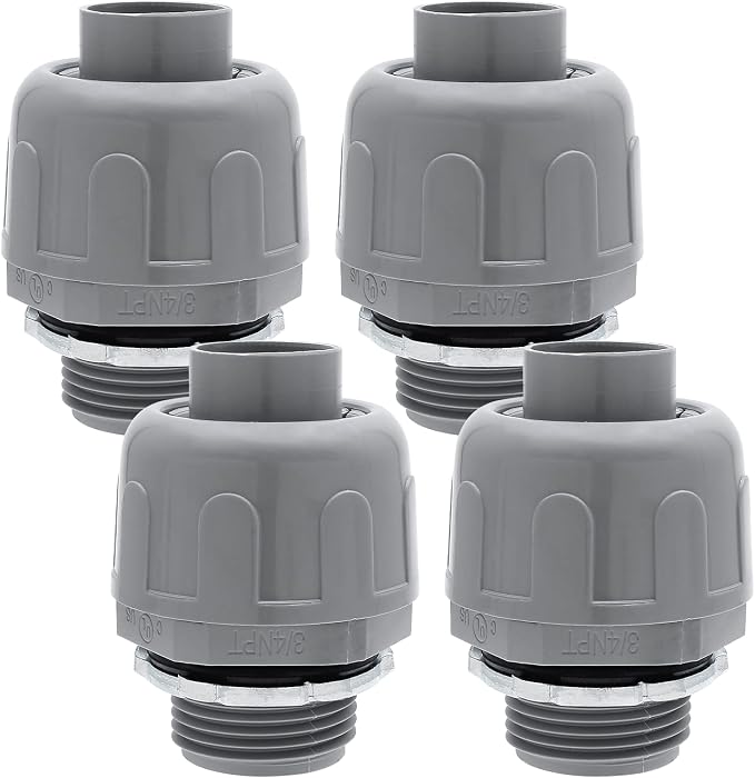 4Pcs NPT 3/4" 180D Electrical Conduit Connector Fittings | PVC, Nonmetallic by LifCratms