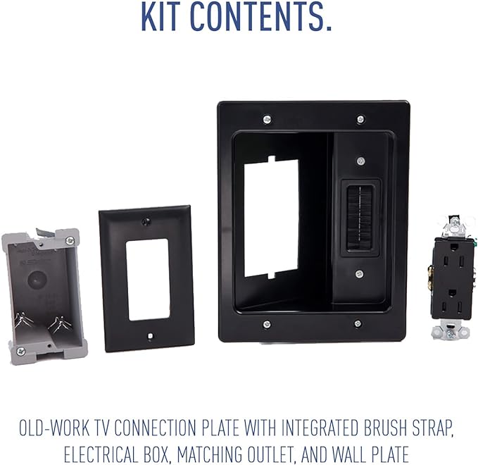 Legrand - On-Q in-Wall TV Cable Management Kit, Recessed Power & Low Voltage - Image 6