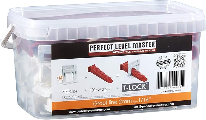 1/16" T-Lock ™ Complete KIT Anti lippage Tile leveling system by PERFECT LEVEL by Perfect+Level+Master
