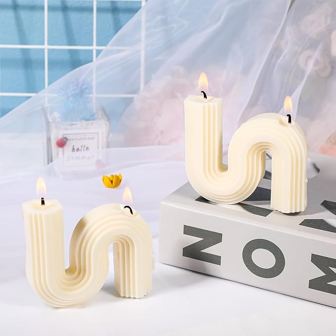Tondiamo 2 Pcs Aesthetic Candles Twist Shaped Aesthetic Candles Cool S Shape - Image 6
