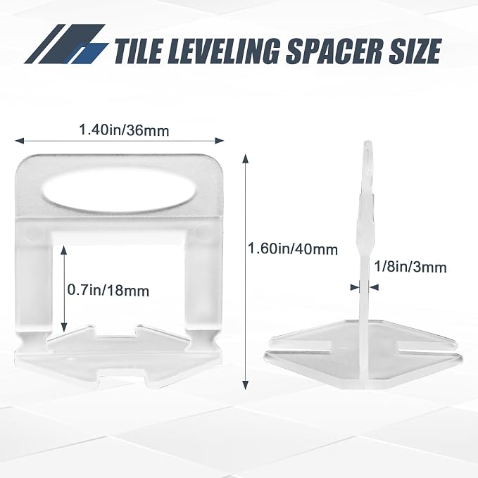 Storystore 1000pcs Tile Leveling System Clips 1/8 Inch Tile Spacers | Tile - Image 2