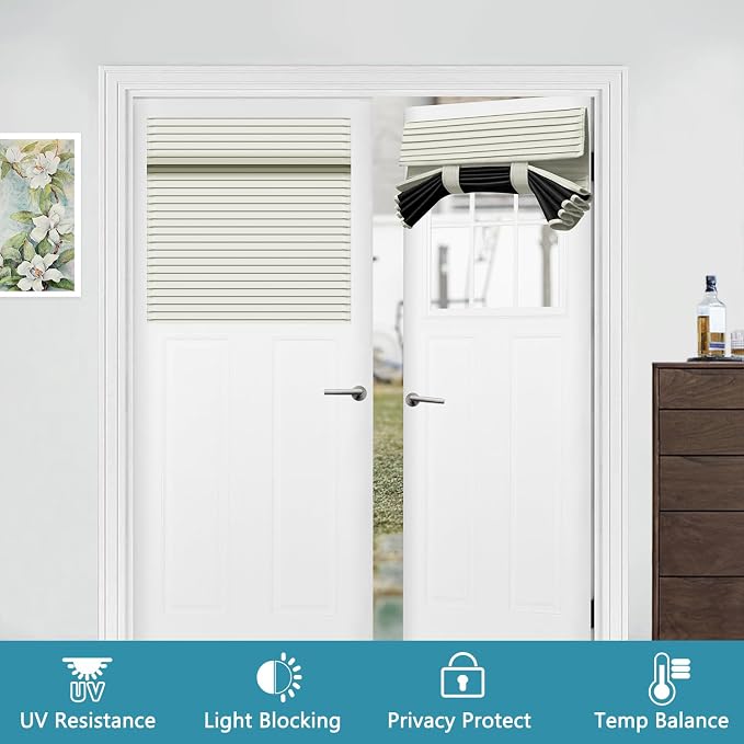 Muamar French Door Curtains Privacy Door Blind, Front Door Window Curtain - Image 7
