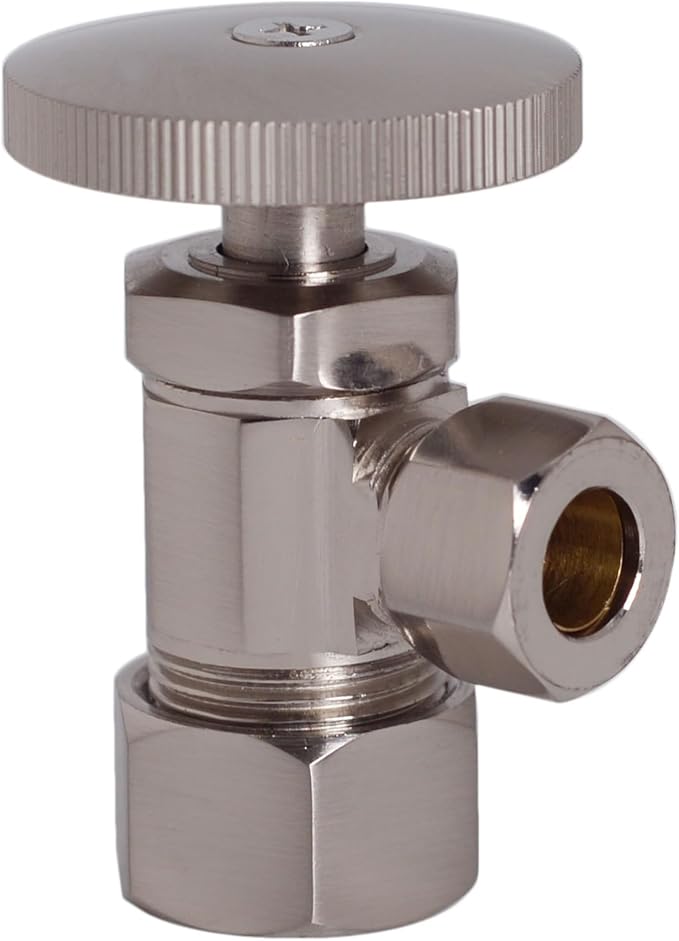 Westbrass A105-20 Round Handle Angle Stop Shut Off Valve, 1/2" Copper Pipe Inlet by Westbrass