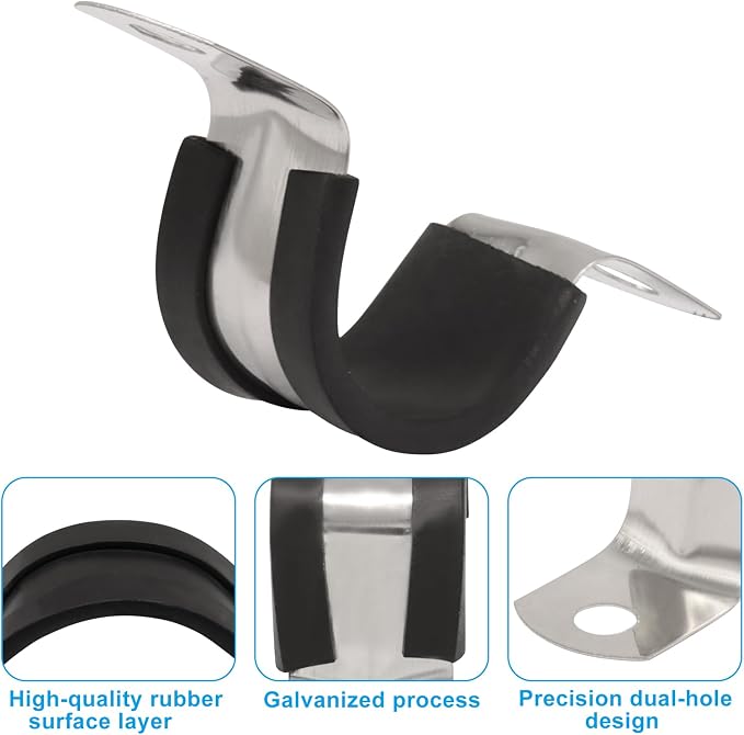 BokWin 3/4 Inch Stainless Steel Rigid Pipe Strap, Cable Clamp Hanger, Pipe - Image 4
