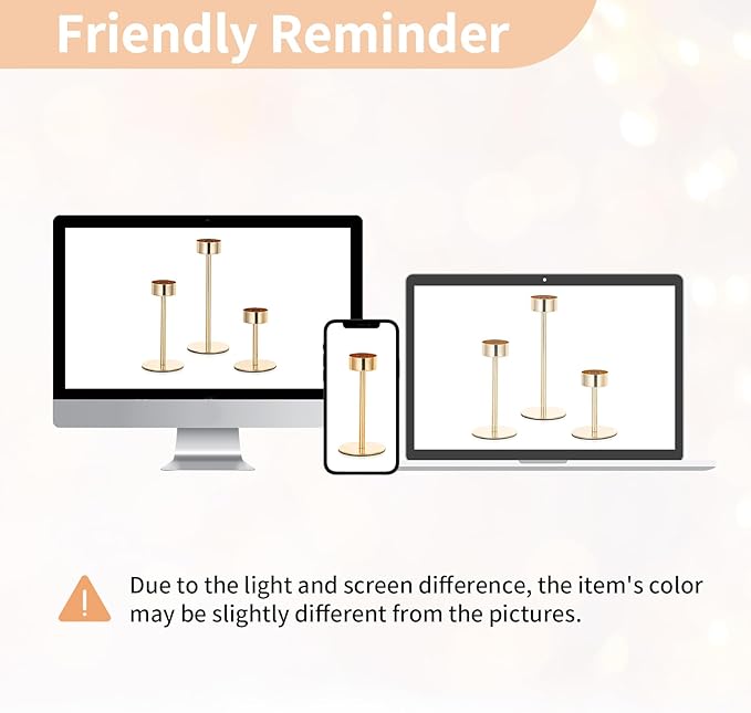 NUPTIO Hurricane Candle Holder for Candlestick: 6 Pcs Gold Taper Candlestick - Image 4