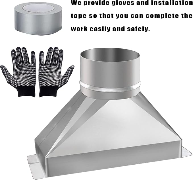 4" Dia x 3-1/4" x 10" L microwave vent kit, Rectangular to Round Duct - Image 7