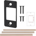 1 Pk Upgrade Large Hole Deadbolt Restorer Strike Plates, Stainless Steel Round by Unknown