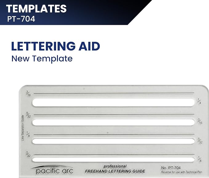 Pacific Arc - Freehand Lettering Aid Template - Stencil - Image 2