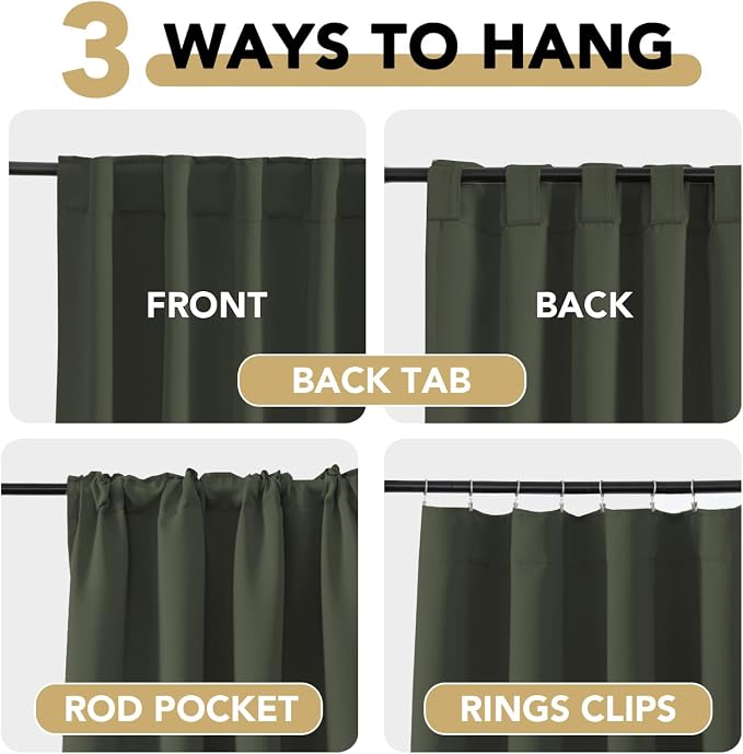 H.VERSAILTEX Blackout Curtains Thermal Insulated Window Treatment Panels Room - Image 5