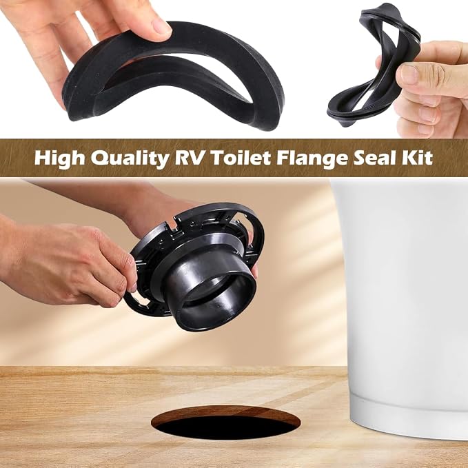 RV Toilet Seal and 3 Inch Socket RV Toilet Flange Kit, Fit - Image 2