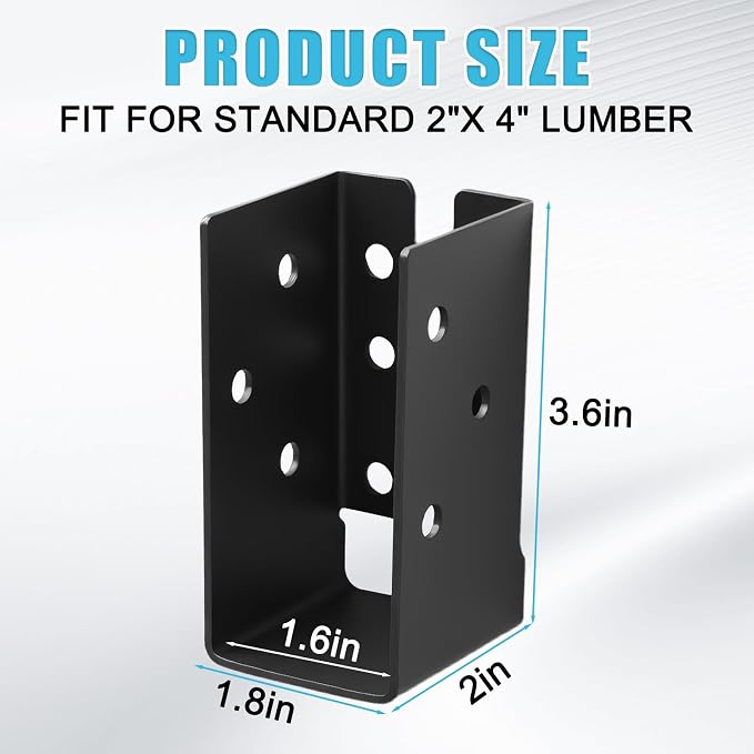 26 Pcs of 2"x4" Concealed Joist Hangers|Outdoor Concealed-Flange | Q235 Steel - Image 2