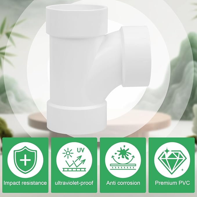 3IN PVC DWV Sanitary Tee 3-Way PVC Pipe Fittings Adapter Furniture Build Grade - Image 6
