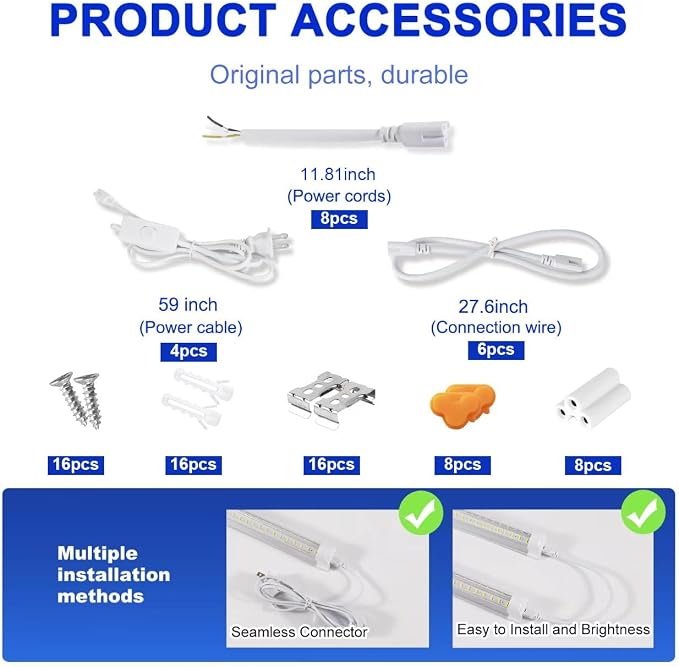 XLNYUUI Led Shop Lights, 4FT LED Light 50W 6500K 7000LM Led Daylight, Garage - Image 7