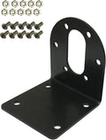 Black 37mm DC Gear Motors Mounting Bracket, Iron Anti-Rust Gearbox L-Shape by Greartisan