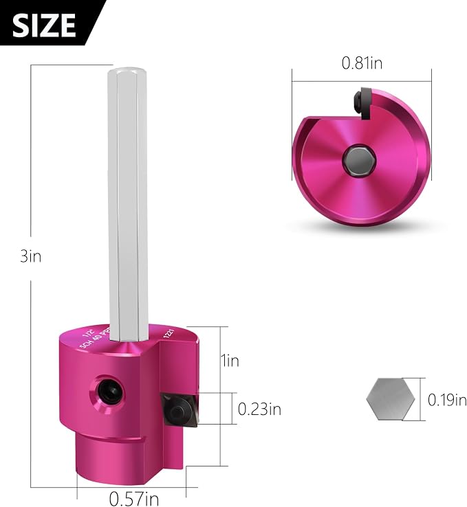 PVC Fitting Saver 1/2Inch Head, PVC Pipe Reamer w/ 1/4 In Hex Shaft | Socket - Image 7