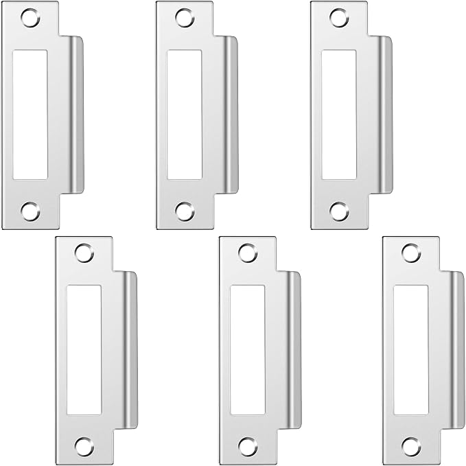 6Pcs 4-7/8" Zinc Plated Strike Plate Universal Door Strike Plate Replacement by Haiabei