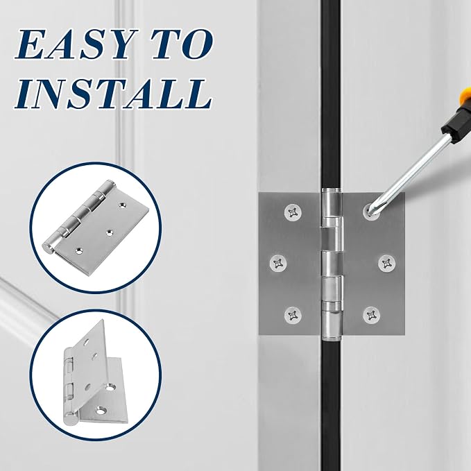 6 Pack 3.5 Inch x 3.5 Inch Door Hinges - Image 5