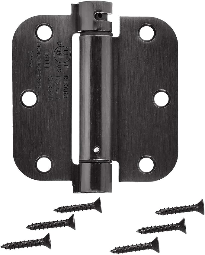 Amazon Basics Self-Closing Door Hinge, 3.5 Inch x 3.5 Inch, Oil-Rubbed Bronze - Image 3