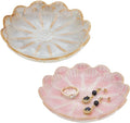 NBEADS 2 Pcs Ceramic Jewelry Tray, Lotus Flower Ring Dish Holder Porcelain by NBEADS