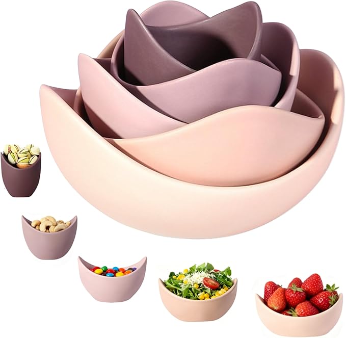 Notakia Salad Decorative Bowls Lotus Shaped Pasta Bowls Dishwasher Safe by Notakia
