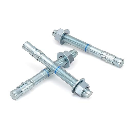 3/4" x 7" Concrete Anchors 3/4 inch Wedge Anchors Bolts Zinc Plated by HROMIGRY