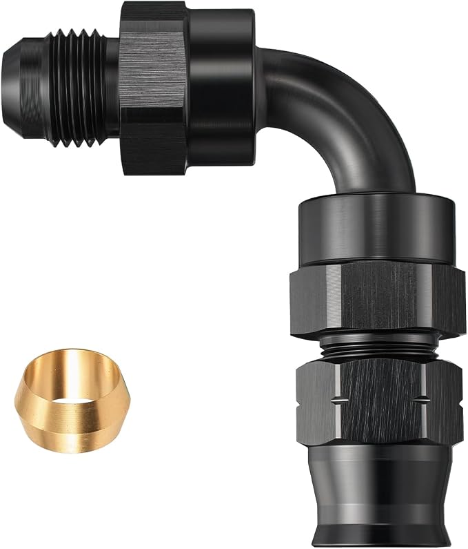 EVIL ENERGY 6AN Male to 3/8" Hardline Compression Fitting Adapter 90 Degree by EVILENERGY