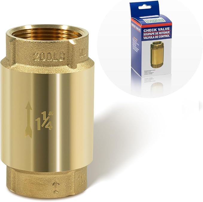 Check Valve with Backflow Prevention, Universal 1-1/4 inch One-Way Female Pipe by Bzcovac