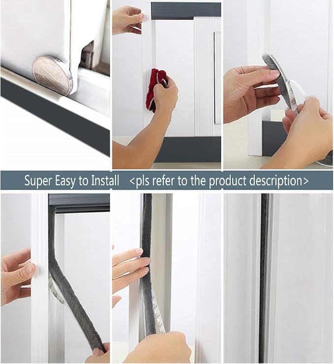 Door Sealer Weather Stripping for Sliding Window Frame Seal Strip, Pile Brush - Image 7