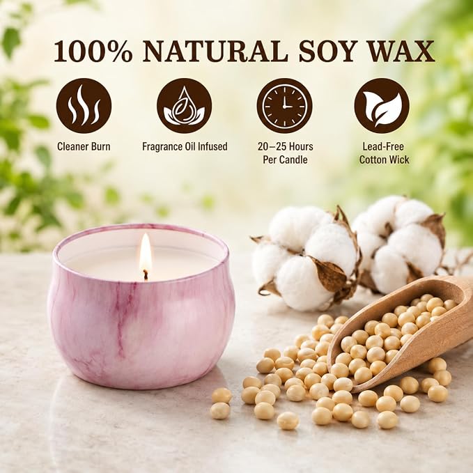 Scented Candles Gift Set for Women, 12 Pack Soy Wax Aromatherapy Candles - Image 3