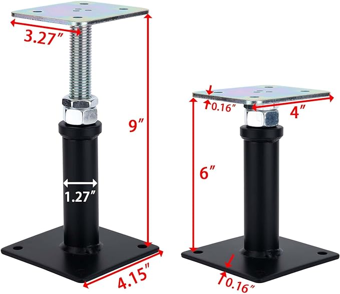 2-Pack Adjustment Floor Jack Post Floor Jack Lift Supports 6-9 Inch Adjustable - Image 2