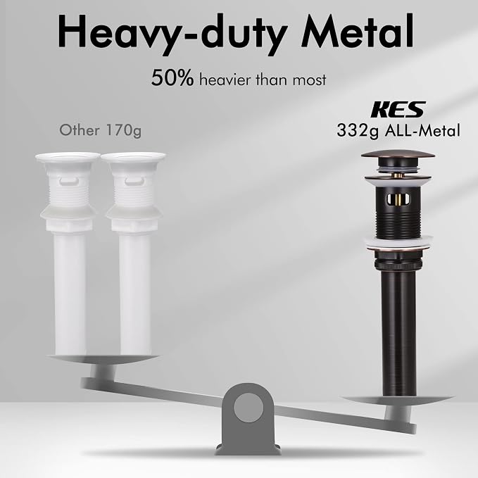 KES Bathroom Faucet Vessel Vanity Sink Pop Up Drain Stopper - Image 3