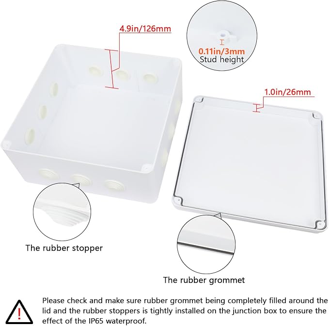 Junction Box, ABS Plastic IP65 Waterproof and Dustproof, Universal Electrical - Image 4