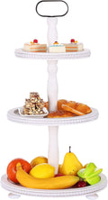 Urban Deco Wooden Tiered Tray 3-Tier Decorative Tray Stand Farmhouse Serving by UrbanDeco