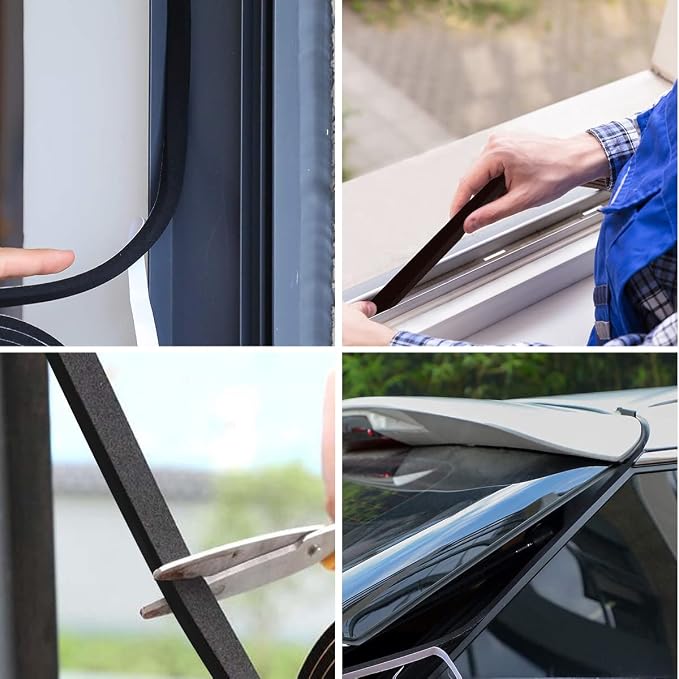 2 Rolls Foam Tape Weather Stripping Door Seal, Adhesive Weather Strip Total - Image 6