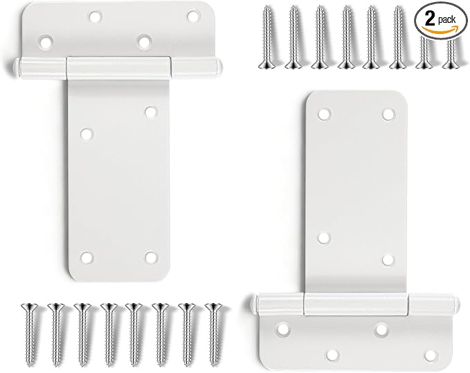 2 Pack 6" Door Hinges, 280 Lbs Capacity Heavy Duty Gate Hinges | Matte white by Pubotlu