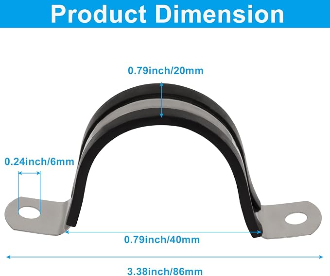 BokWin 1-9/16 Inch Stainless Steel Rigid Pipe Strap | Pipe Fasten Holder - Image 2