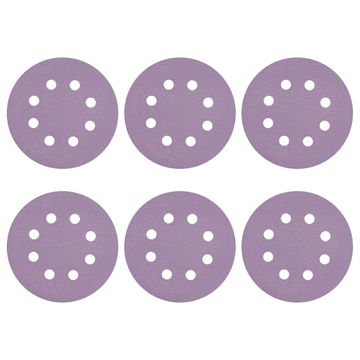 HARFINGTON 25Pcs 5Inch Sanding Disc 8 Hole 150Grit Purple Aluminum Oxide | Hook by HARFINGTON