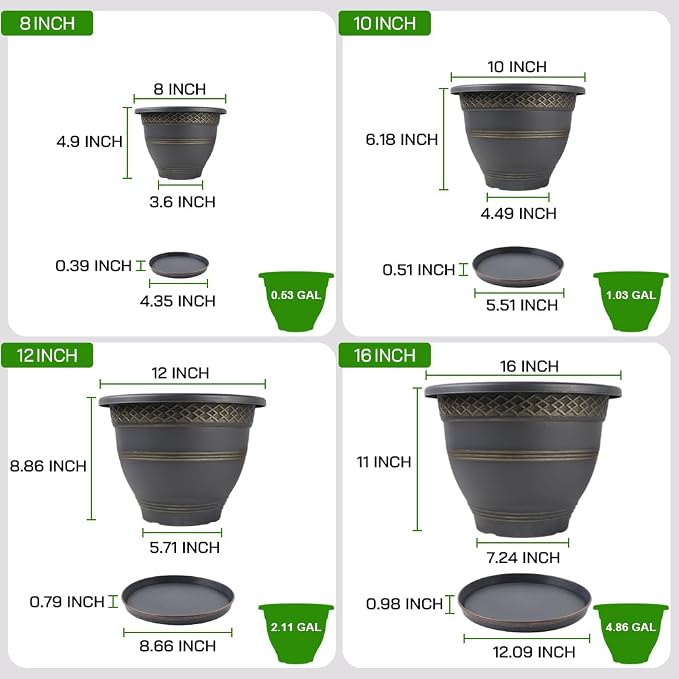 16 Inch Plaid Plant Pots 4 Pack - Image 4