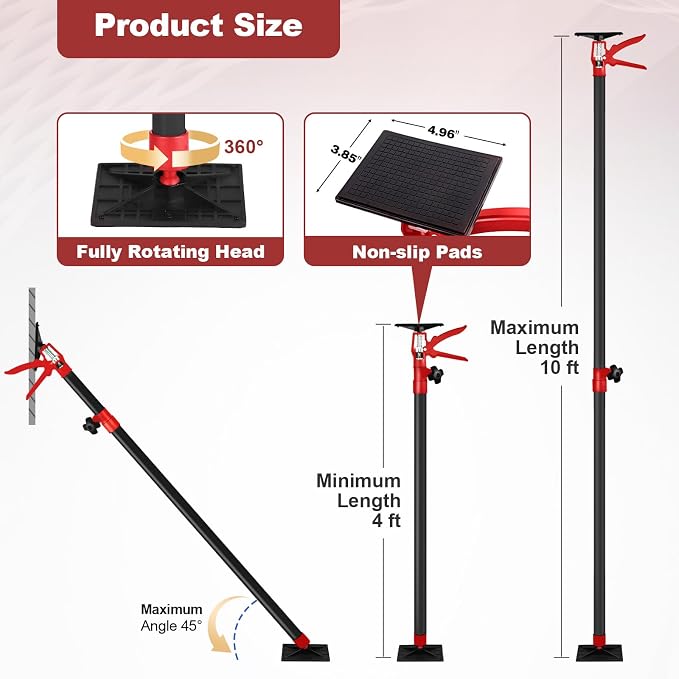 10 Ft Dust Barrier Poles, 4 Pack Dust Containment Poles - Image 4