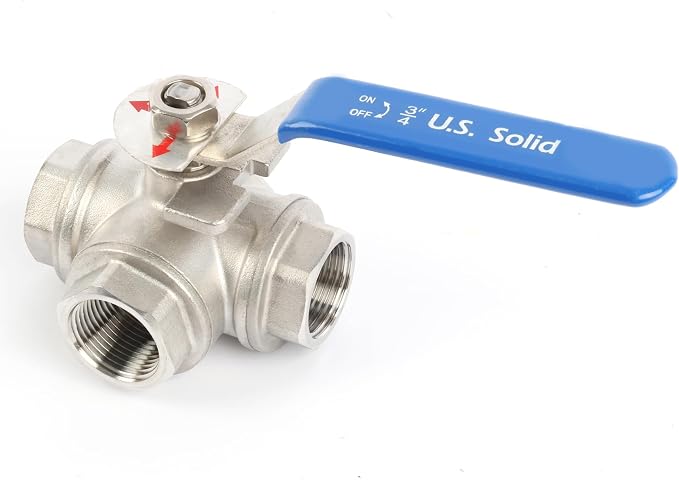 U.S. Solid 3/4" 3 Way Ball Valve - Image 2
