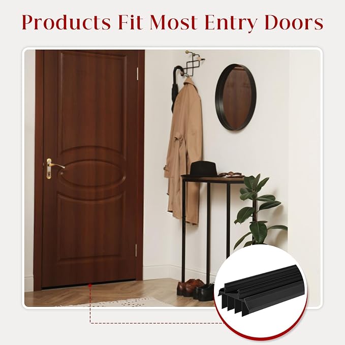 2 Pcs 36 Inch Black Vinyl Replacement Door Bottom | 1-3/4 Inch Wide Replacement - Image 5