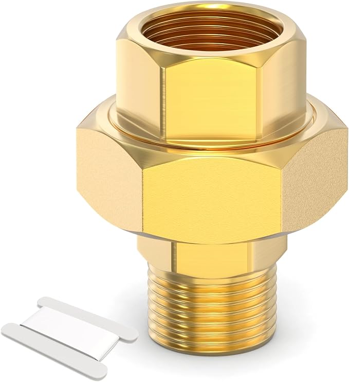1PCS Brass Union，3/8" NPT Male x 3/8" NPT Female Brass Pipe Fitting by TAISHER