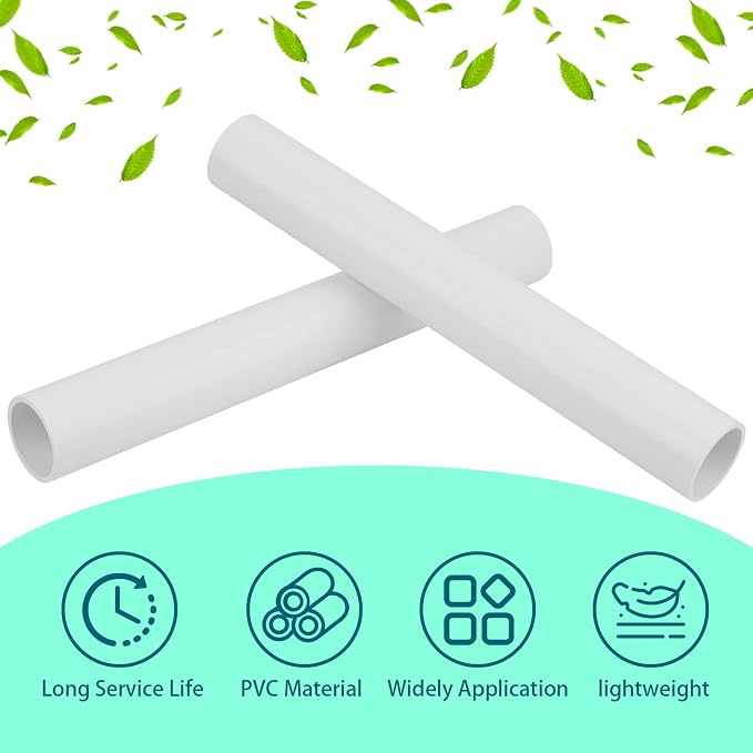 2Pcs 2 Inch PVC Pipe 17" Long White Sch40 Industrial PVC Pipes - Image 4