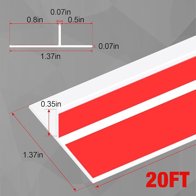 Door Draft Stopper for Side of Door Frame 1.37 in x 20 Ft T-Shaped Silicone - Image 2
