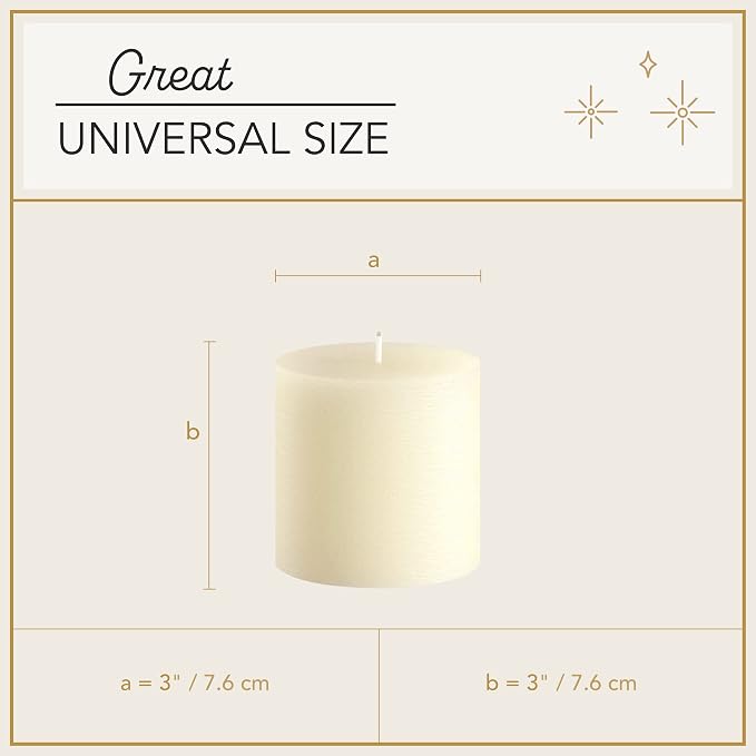 Melt Candle Ivory Pillar Candles, 3 Pack, 3 x 3 Inch | Up to 55-hour burn - Image 5