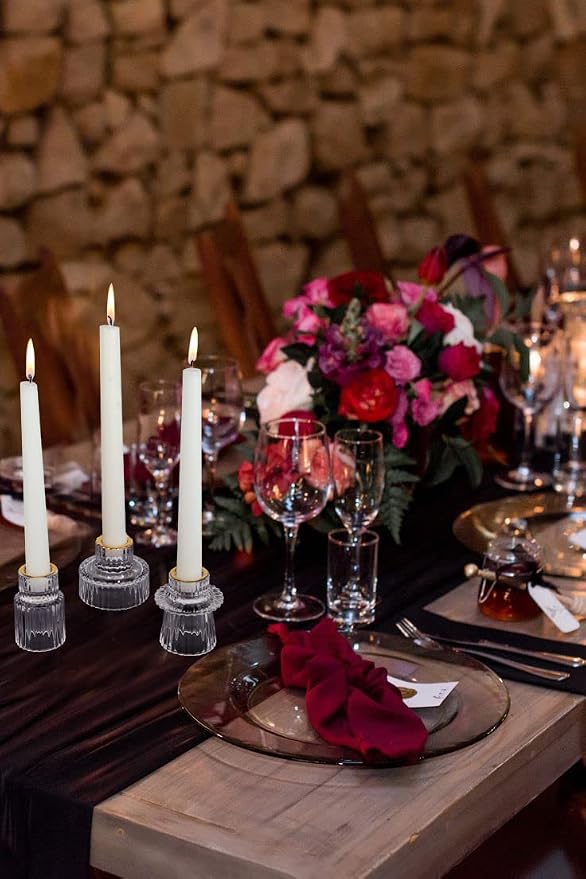 Vixdonos Taper Glass Candlestick Holders Tealight Candle Holders - Image 6